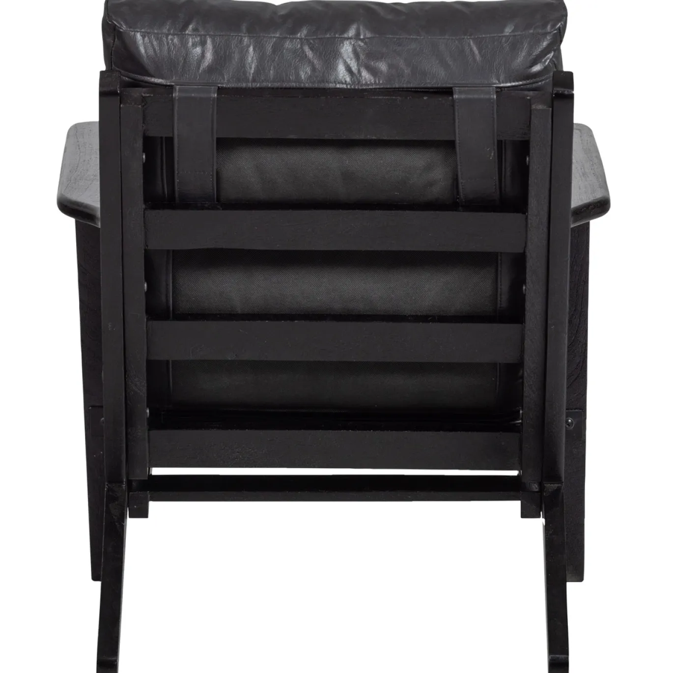 Woood Fauteuil Houston Leer Zwart