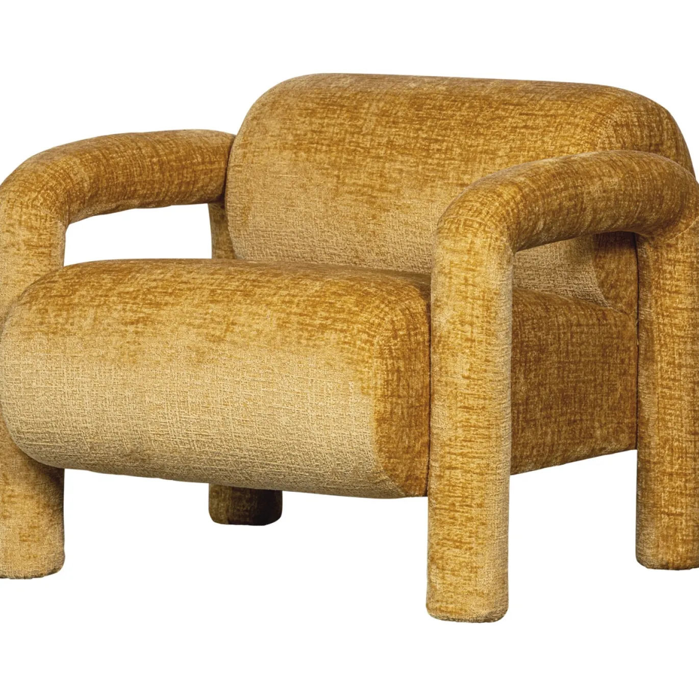 Woood Fauteuil Lenny In Grove Textuur Goud/Geel
