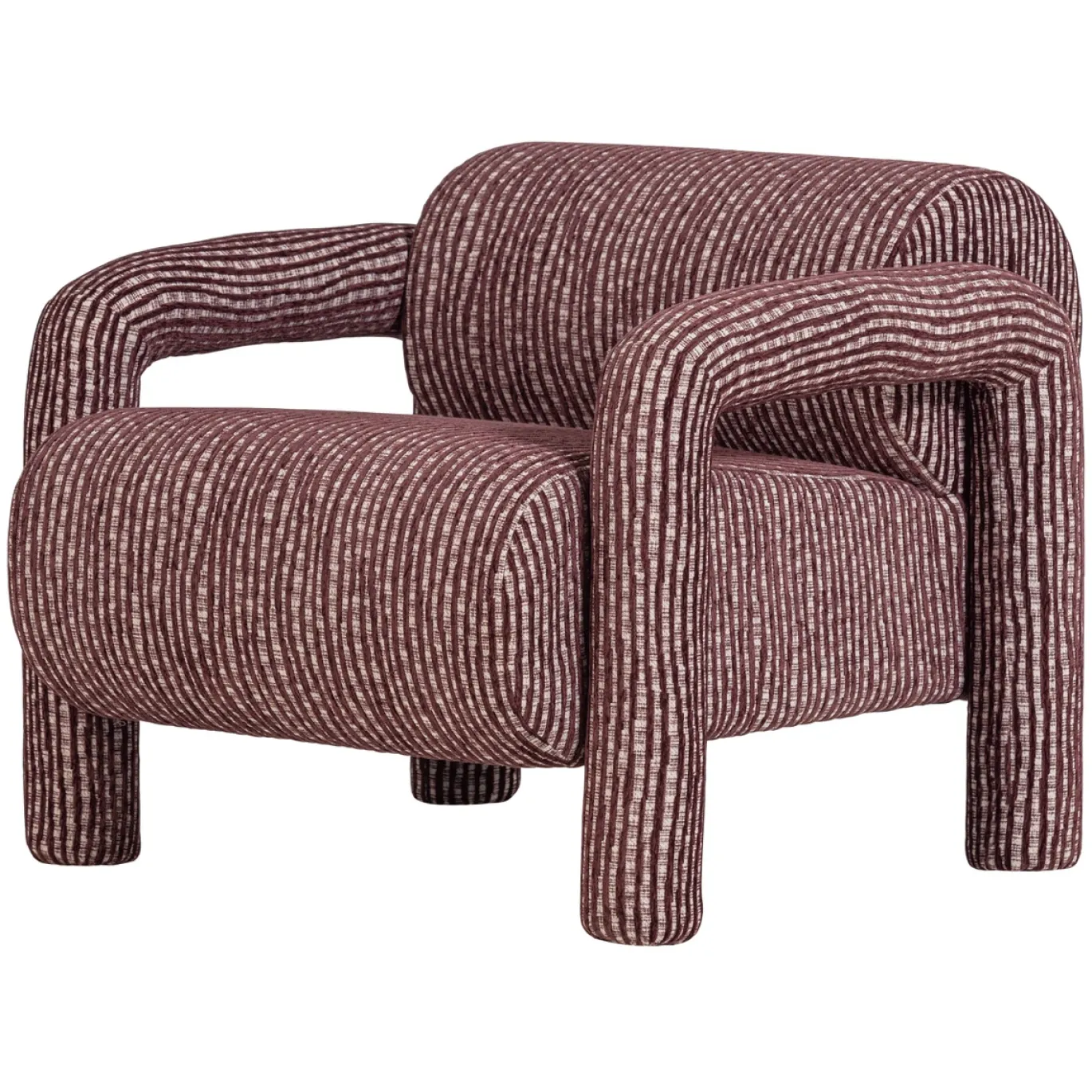 Woood Fauteuil Lenny Met Dessin Bordeauxrood