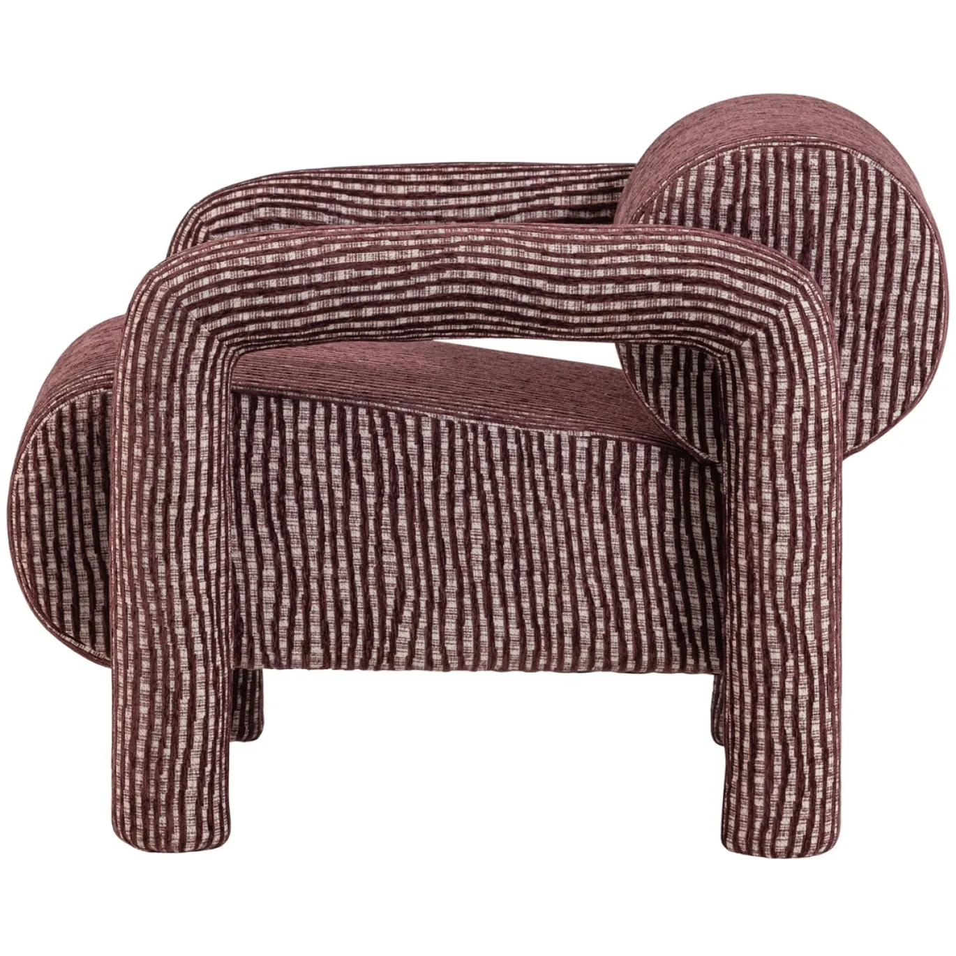 Woood Fauteuil Lenny Met Dessin Bordeauxrood