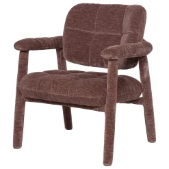 Woood Fauteuil Loom Chenille Structuur Oudroze