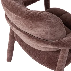 Woood Fauteuil Loom Chenille Structuur Oudroze