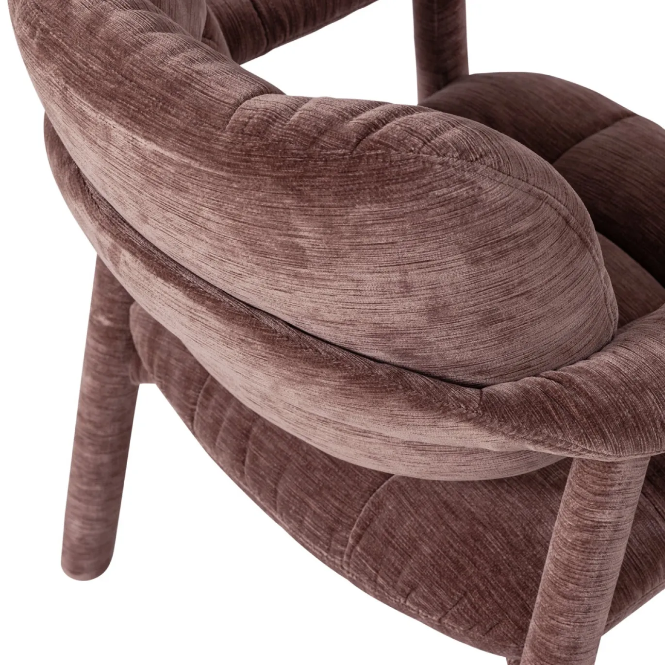 Woood Fauteuil Loom Chenille Structuur Oudroze