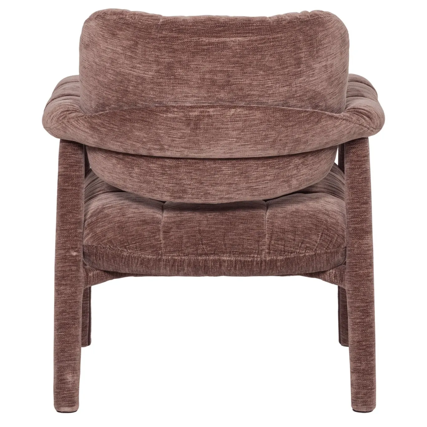 Woood Fauteuil Loom Chenille Structuur Oudroze