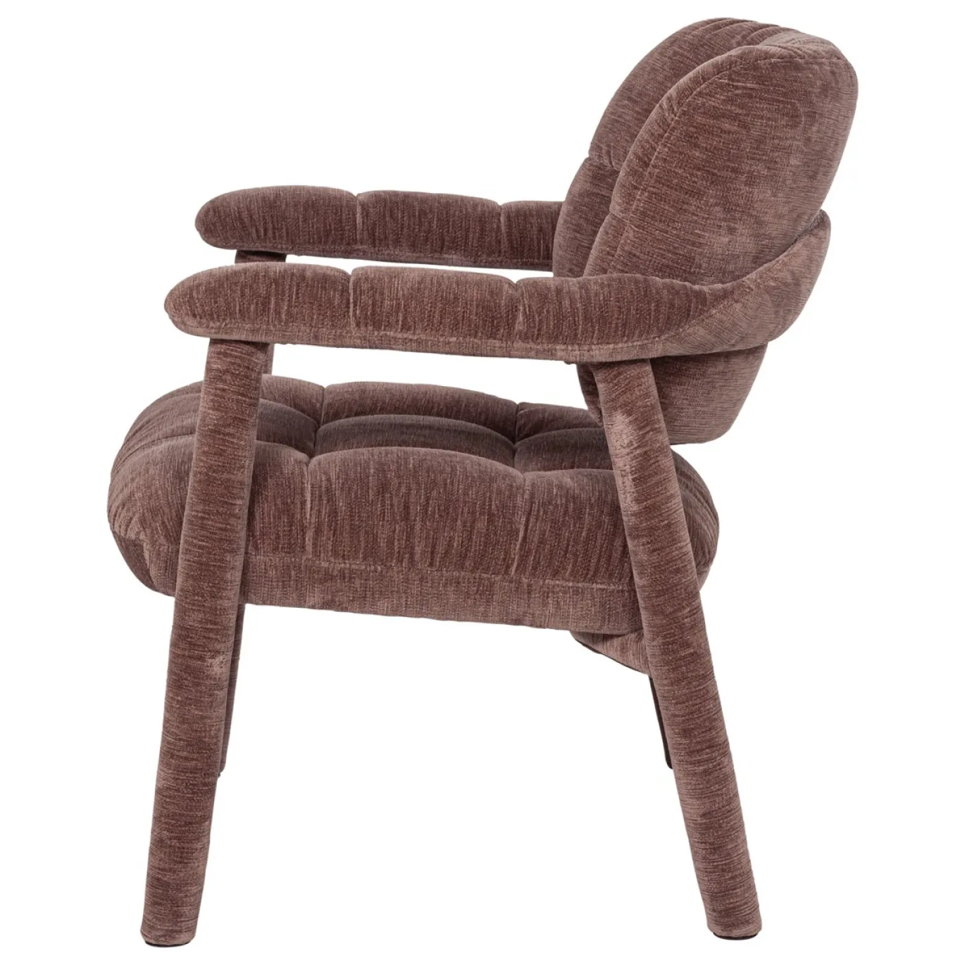 Woood Fauteuil Loom Chenille Structuur Oudroze