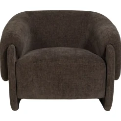 Woood Fauteuil Moru Chenille Donkerbruin