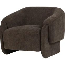 Woood Fauteuil Moru Chenille Donkerbruin