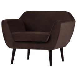 Woood Fauteuil Rocco Fluweel Donkerbruin