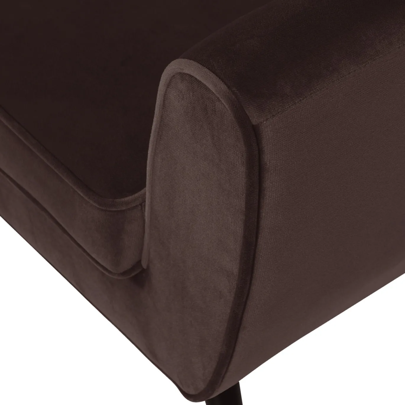 Woood Fauteuil Rocco Fluweel Donkerbruin