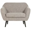 Woood Fauteuil Rocco Geweven Stof Bruin Melange