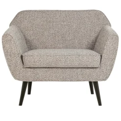 Woood Fauteuil Rocco Geweven Stof Bruin Melange