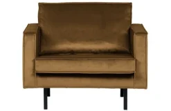Woood Fauteuil Rodeo Velvet Honing Geel