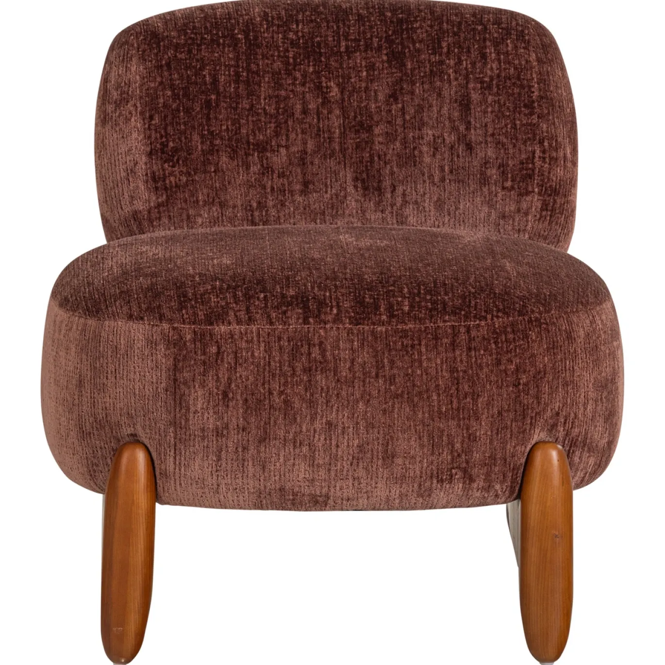 Woood Fauteuil Runi Hout Velvet Paars/Bruin