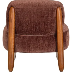 Woood Fauteuil Runi Hout Velvet Paars/Bruin