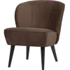 Woood Fauteuil Sara Velvet Donkerbruin