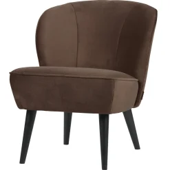 Woood Fauteuil Sara Velvet Donkerbruin