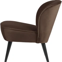 Woood Fauteuil Sara Velvet Donkerbruin