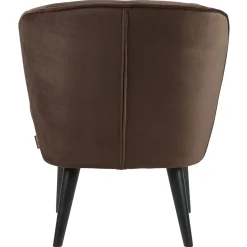 Woood Fauteuil Sara Velvet Donkerbruin