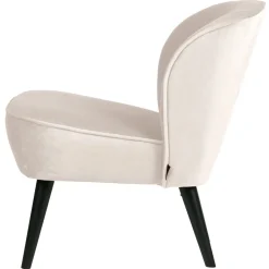 Woood Fauteuil Sara Velvet Off White