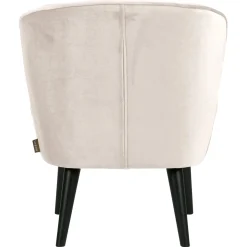 Woood Fauteuil Sara Velvet Off White