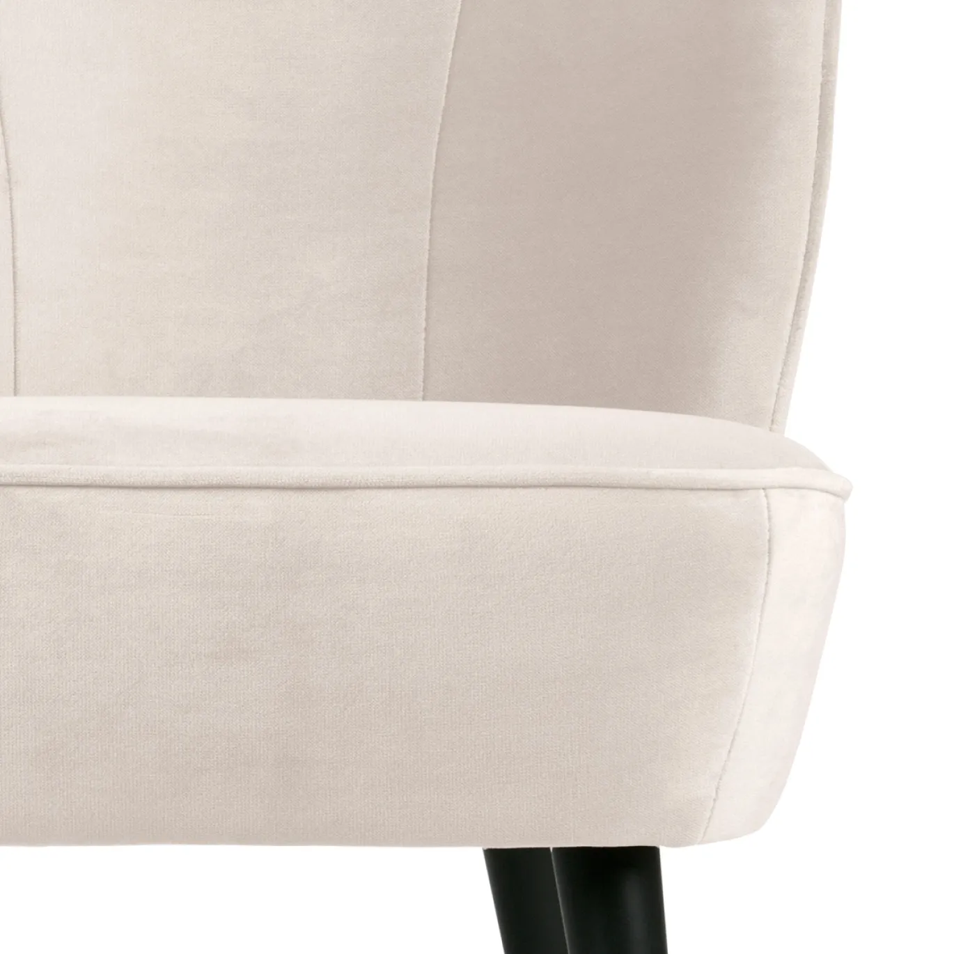 Woood Fauteuil Sara Velvet Off White