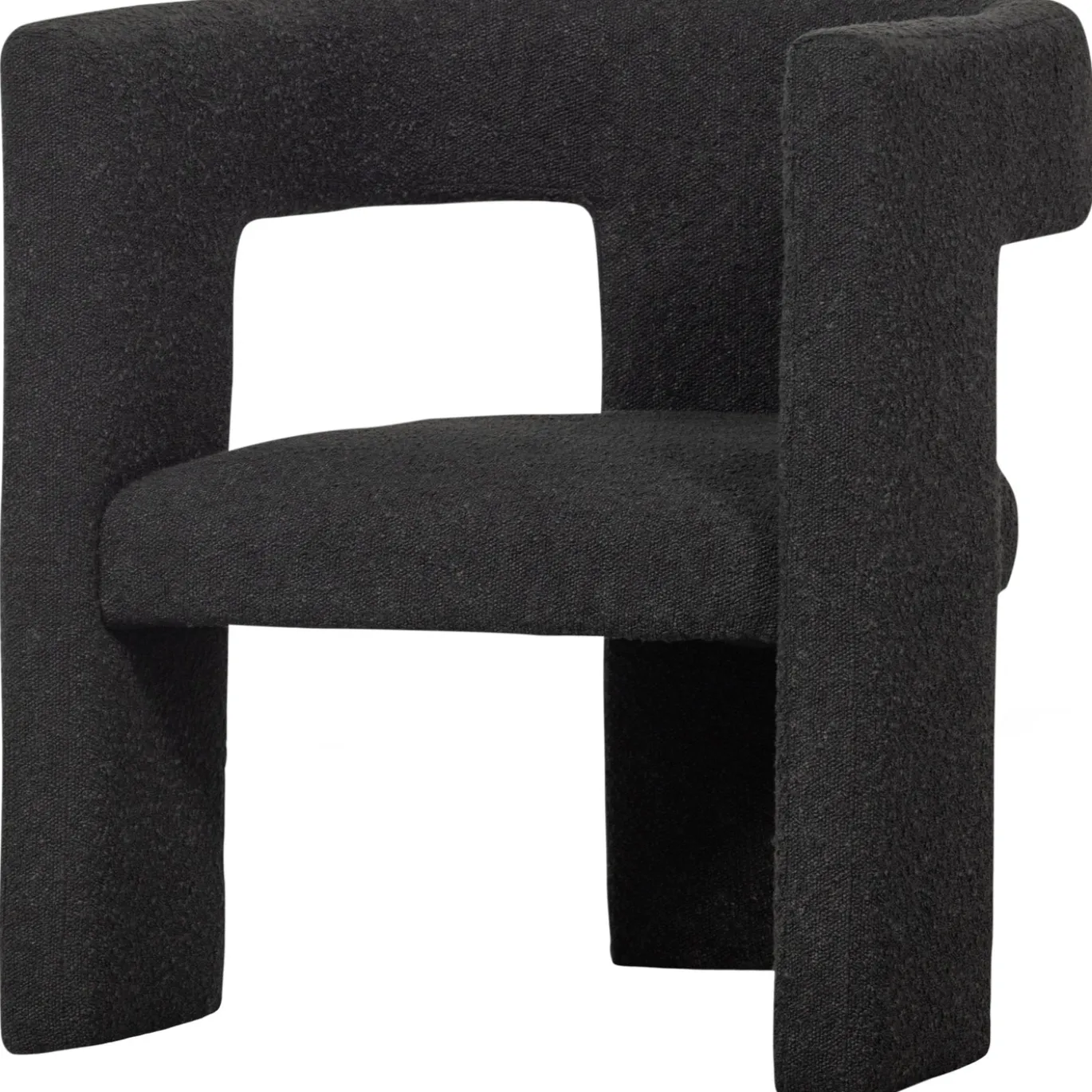 Woood Fauteuil Tiwa Bouclé Donkergrijs
