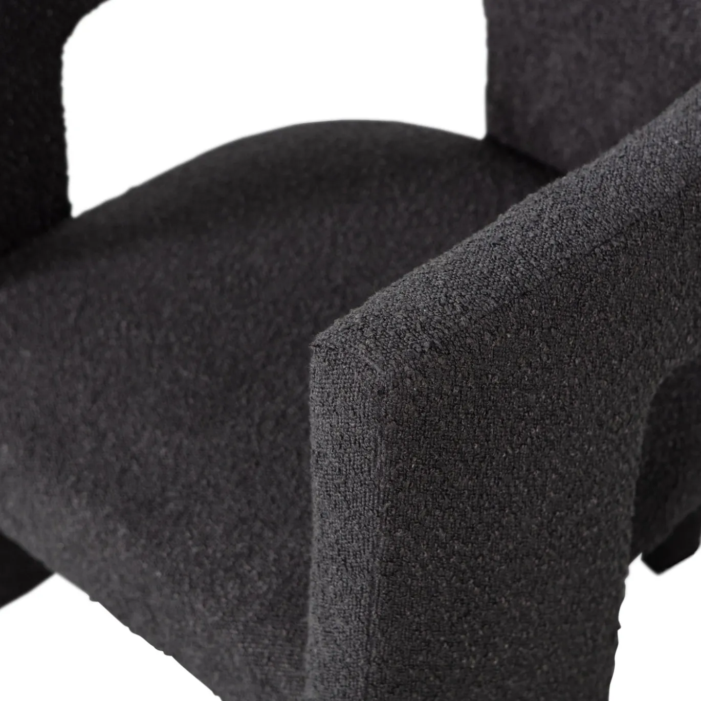 Woood Fauteuil Tiwa Bouclé Donkergrijs