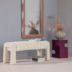 Woood Gestoffeerd Bankje Frex Boucle Naturel