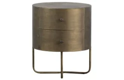 Woood Glossy Rond Kastje Metaal Antique Brass