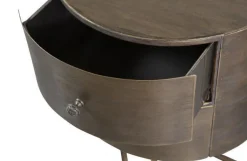 Woood Glossy Rond Kastje Metaal Antique Brass