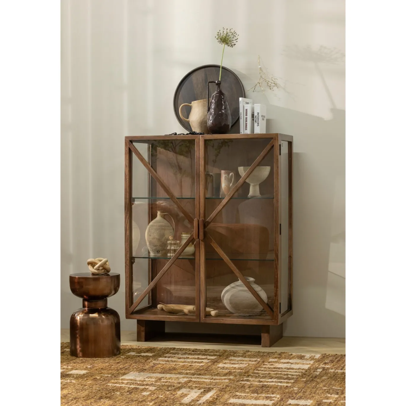 Woood Handgeweven Vloerkleed Ian Wol/katoen Bruin 170x240cm