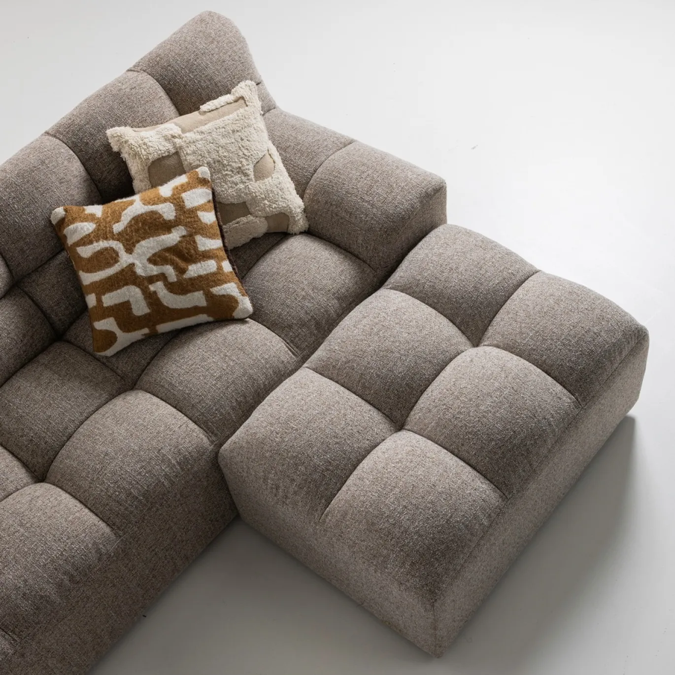 Woood Hocker Allure Geweven Stof Bruin Melange