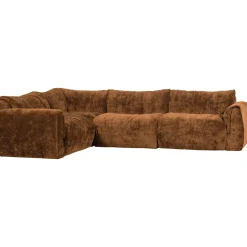 Woood Hoekbank Baggy Links 3d Chenille Middenbruin