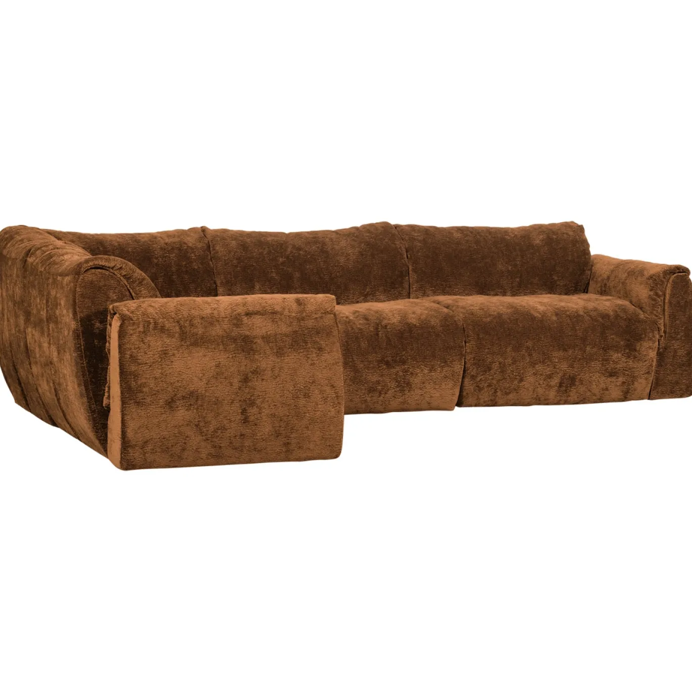 Woood Hoekbank Baggy Links 3d Chenille Middenbruin