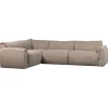 Woood Hoekbank Baggy Links Geweven Stof Bruin Melange