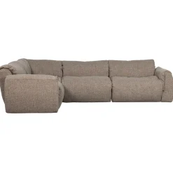Woood Hoekbank Baggy Links Geweven Stof Bruin Melange