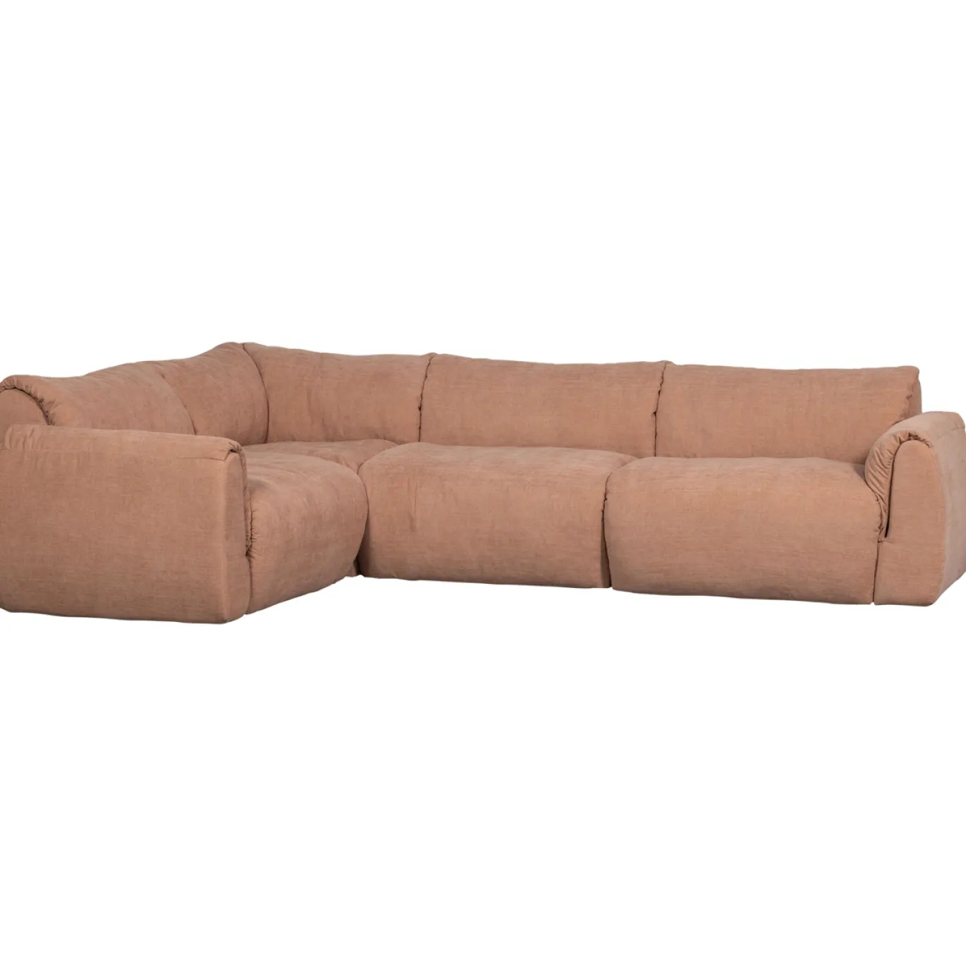Woood Hoekbank Baggy Links Geweven Chenille Oud Roze
