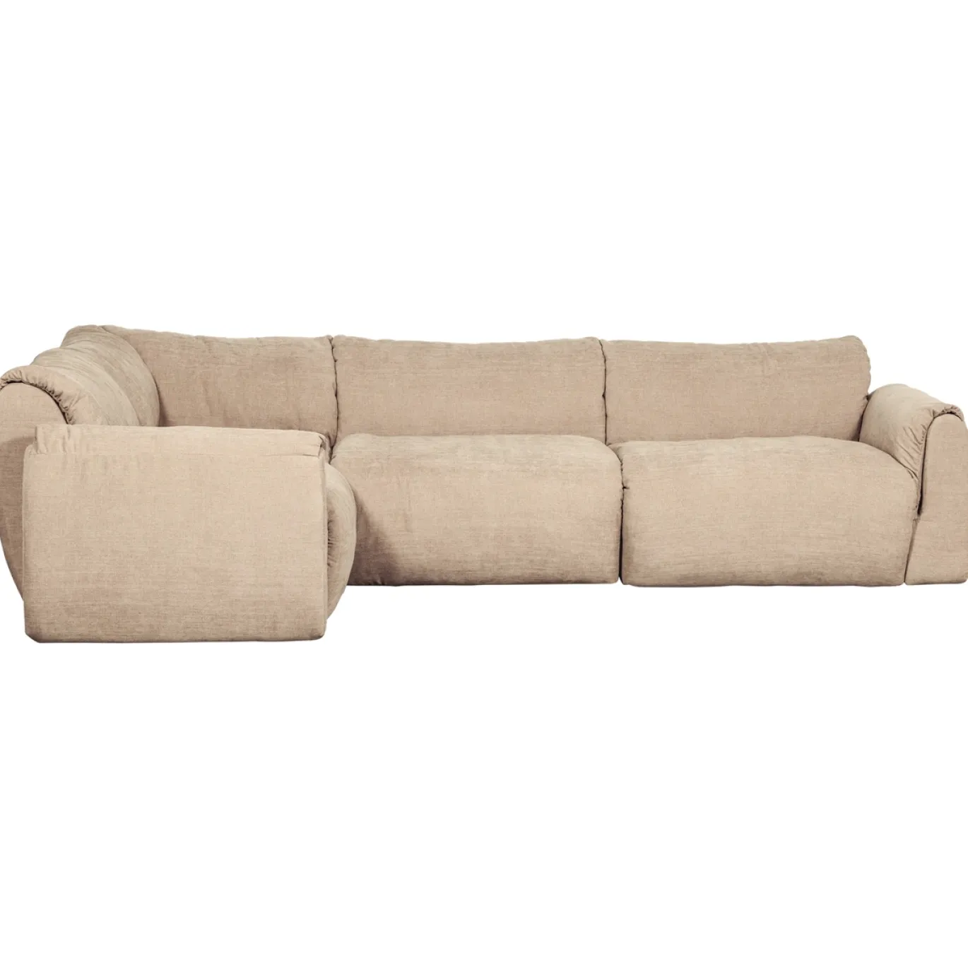 Woood Hoekbank Baggy Links Geweven Chenille Zand
