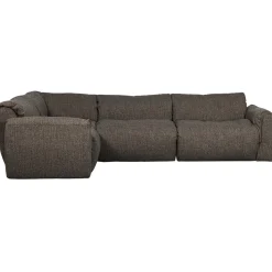 Woood Hoekbank Baggy Links Geweven Stof Warmgrijs Melange