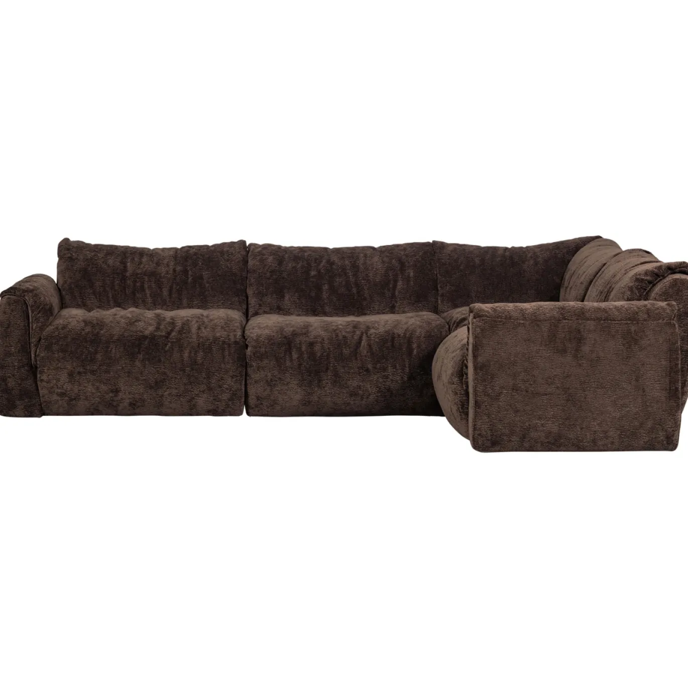Woood Hoekbank Baggy Rechts 3d Chenille Donkerbruin
