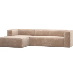 Woood Hoekbank Bean Links Chenille Velvet Naturel