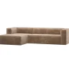 Woood Hoekbank Bean Links Chenille Velvet Taupe