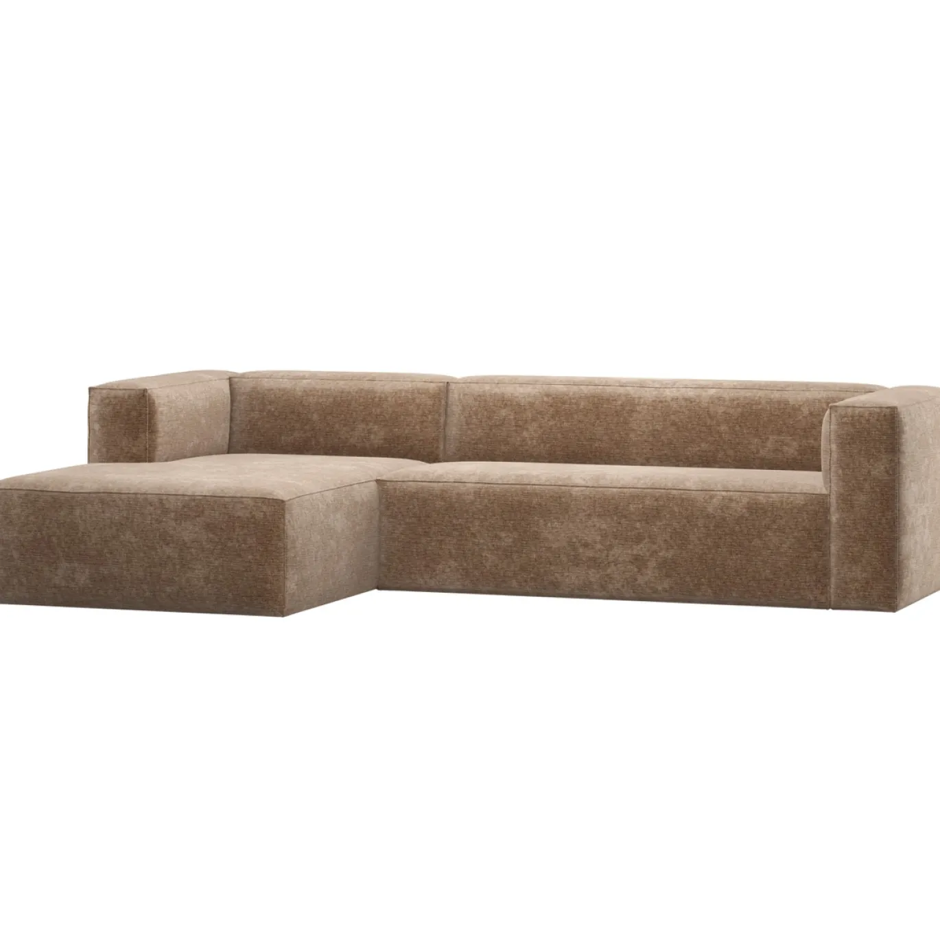 Woood Hoekbank Bean Links Chenille Velvet Taupe