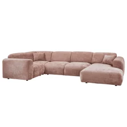 Woood Hoekbank Cloud Links Chenille Taupe/Roze