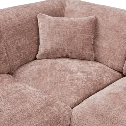 Woood Hoekbank Cloud Links Chenille Taupe/Roze