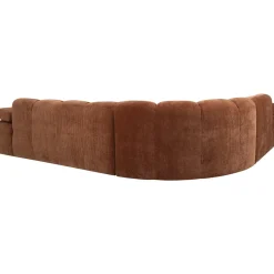 Woood Hoekbank Mojo Links Ribstof Roestbruin