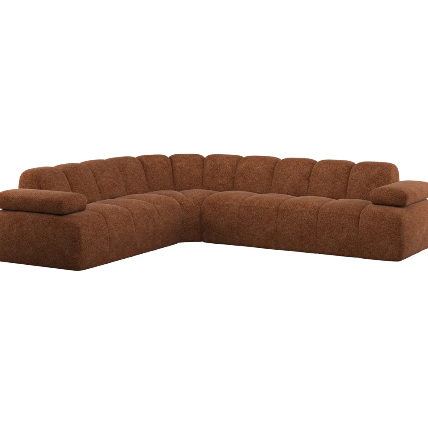 Woood Hoekbank Mojo Links Wollig Roestbruin