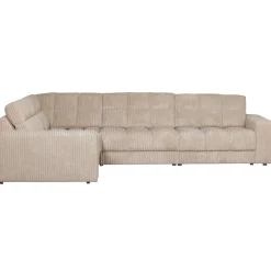 Woood Hoekbank Second Date Links Ribstof Beige
