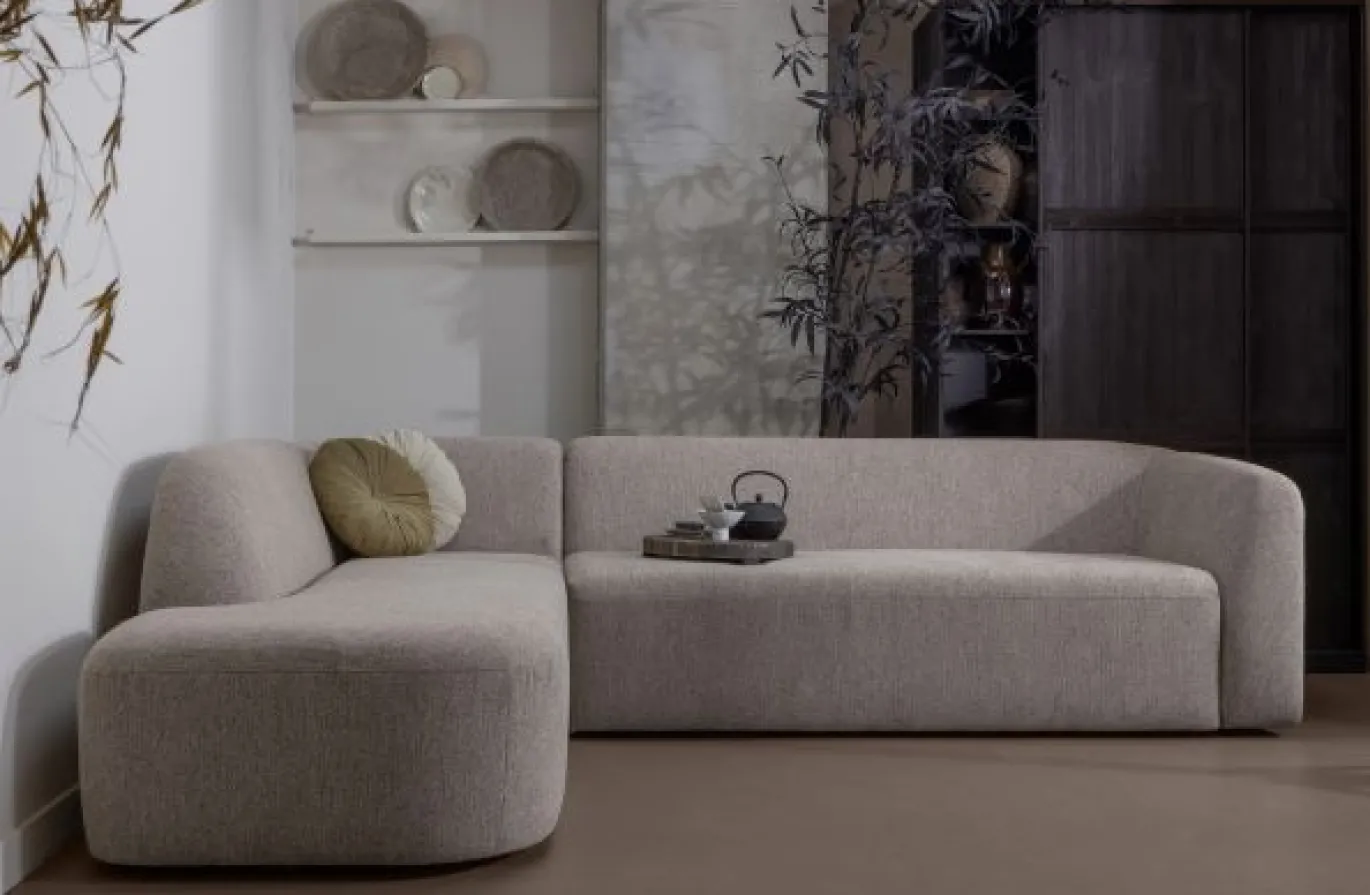 Woood Hoekbank Sloping Links Naturel Melange