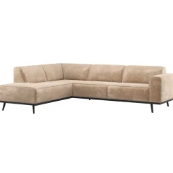 Woood Hoekbank Statement Links Chenille Velvet Perzikroze